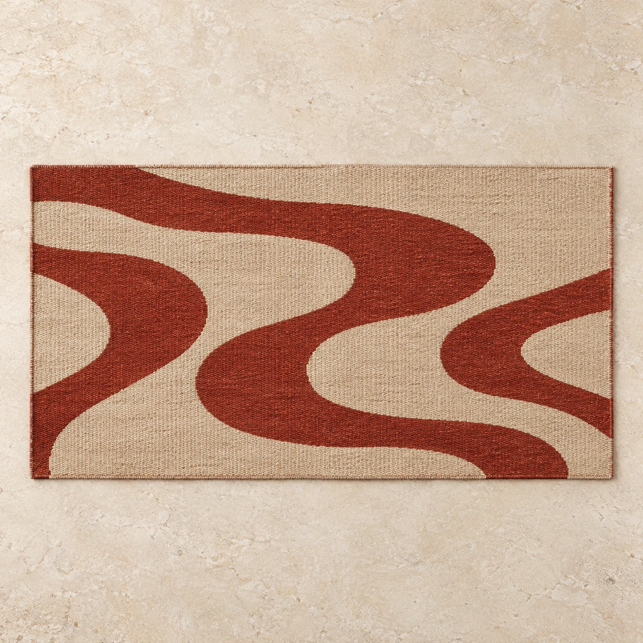 Arroyo Wool Rug, Brick & Sand, 70 × 120 cm / 27.6 × 47.2 in