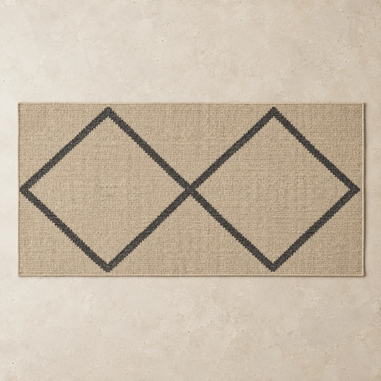 Atlas Wool Rug, Sand & Charcoal, 80 × 150 cm / 31.5 × 59.1 in