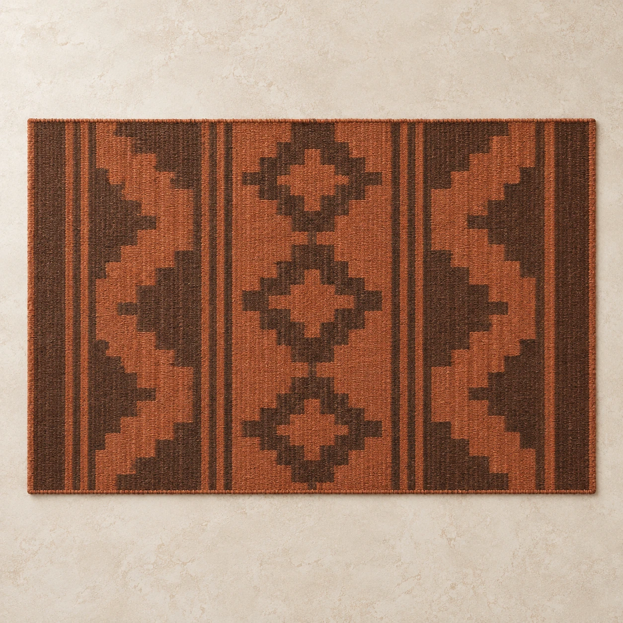 Canyon Wool Rug, Terracotta & Brown, 100 × 150 cm / 39.4 × 59.1 in