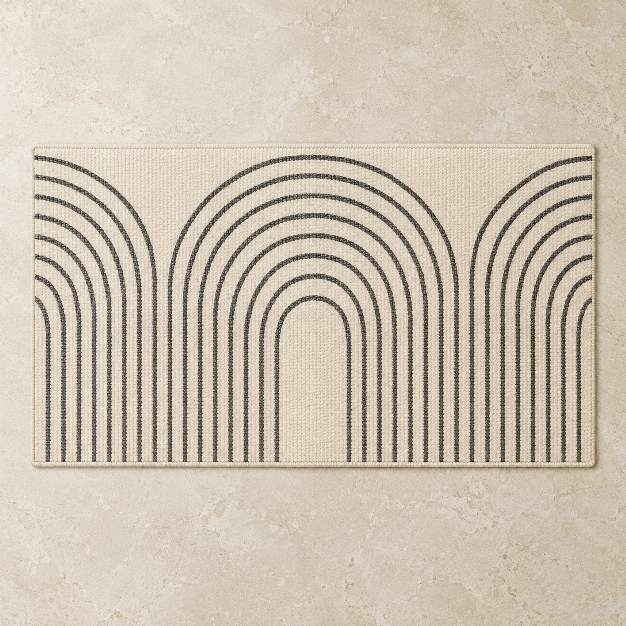 Luna Wool Rug, Cream & Charcoal, 70 × 120 cm / 27.6 × 47.2 in