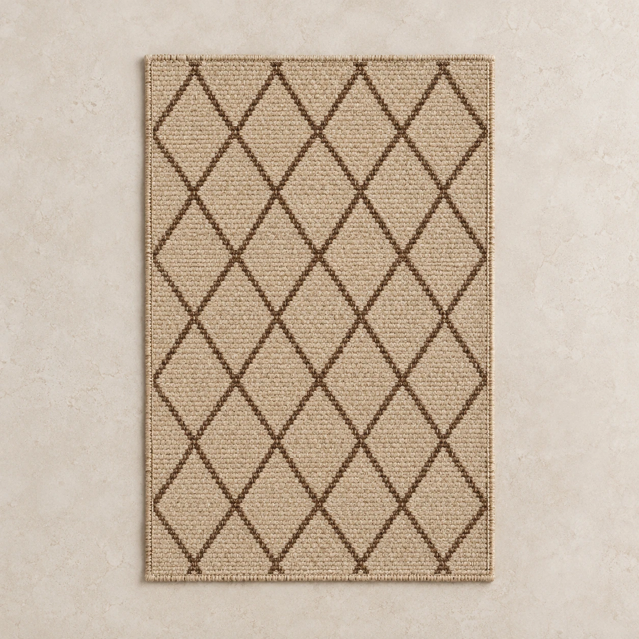 Mira Small Wool Mat, Sand & Brown, 40 × 60 cm / 15.7 × 23.6 in