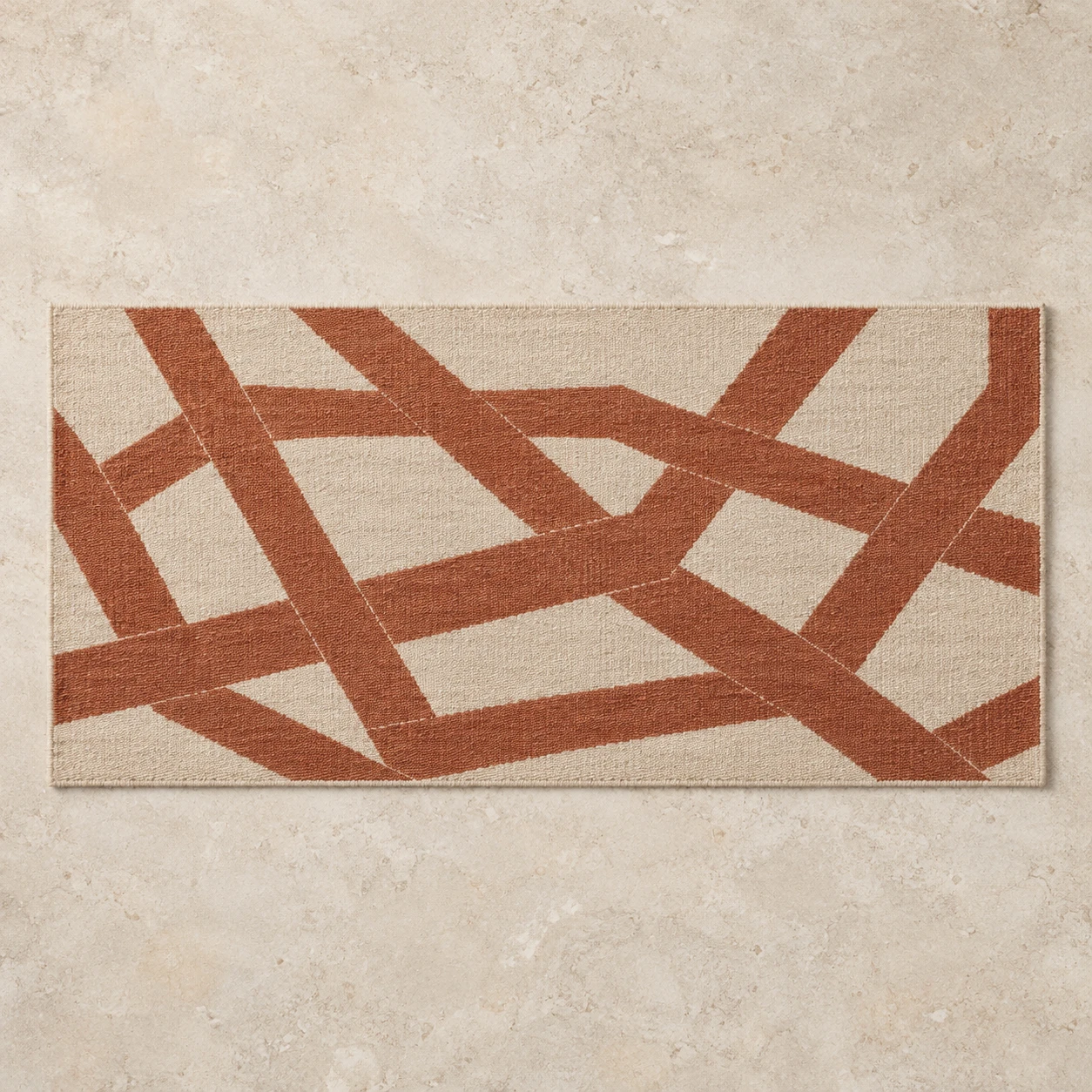 Paloma Wool Rug, Oat & Terracotta, 80 × 150 cm / 31.5 × 59.1 in