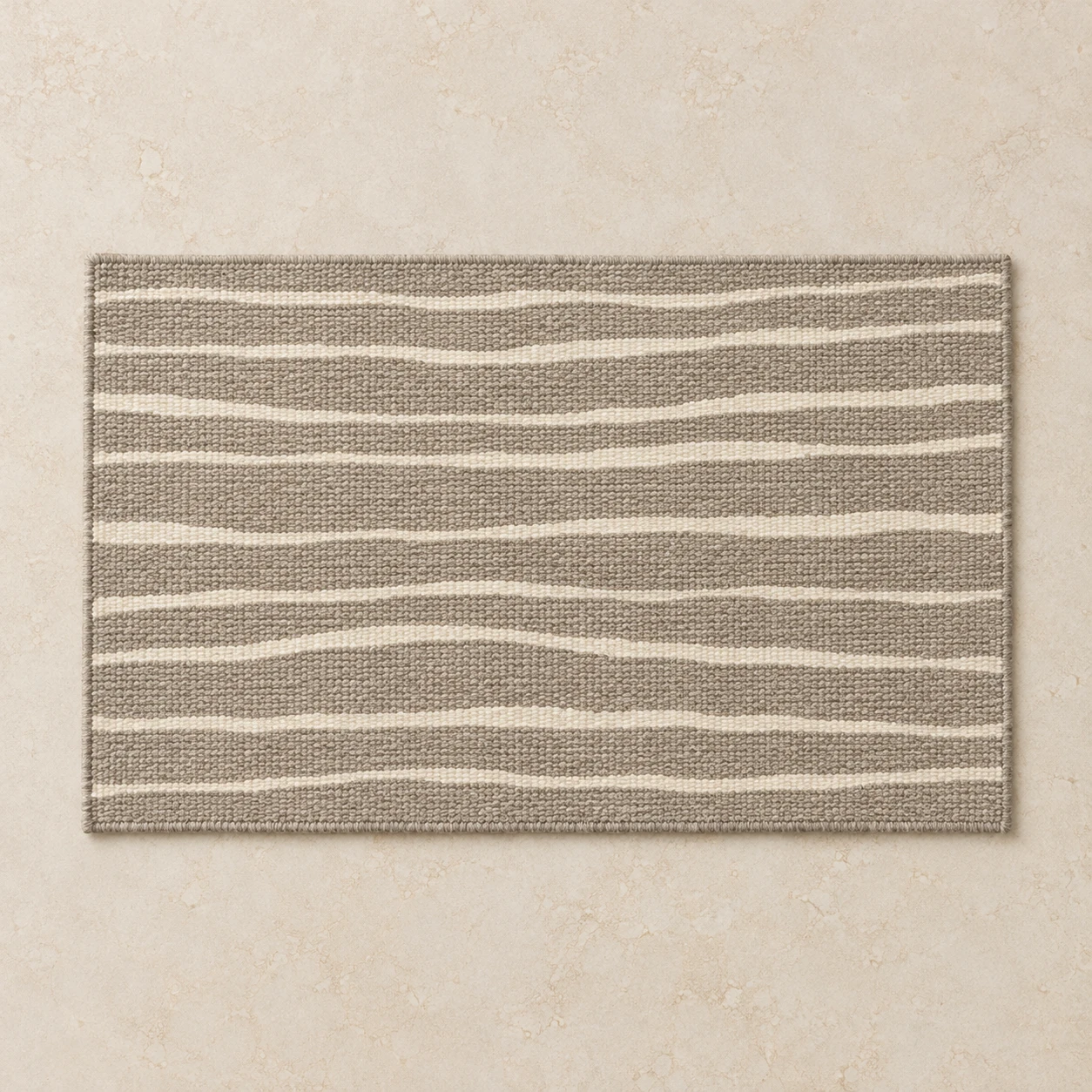 Pebble Small Wool Mat, Greige & Ivory, 40 × 60 cm / 15.7 × 23.6 in